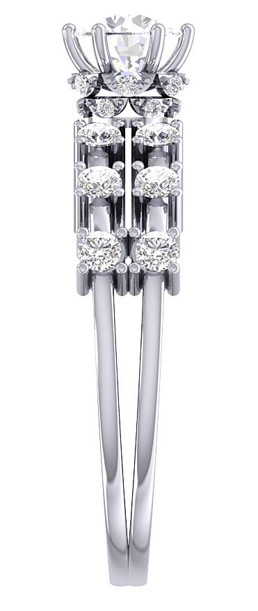 6 Prong Solitaire Engagement Ring I1 G 1.00 Carat Round Cut Diamond 14K Rose Gold Prong Set