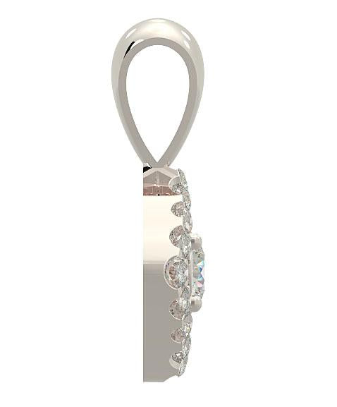 14k/18k Gold Round Cut Diamond SI1/I1 G 0.50 Carat Designer Halo Fashion Pendant