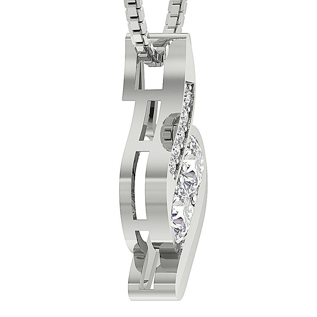 Prong Set 14k/18k White Yellow Rose Gold Natural Diamond SI1/I1 G 0.75 Carat Fashion Engagement Pendant
