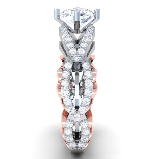 Natural Diamond Vintage Engagement Ring SI1 G 2.00 Carat 14k Two Tone Gold Prong Set