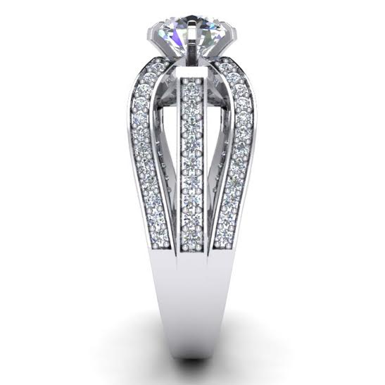 14k Rose Gold Designer Engagement Ring Natural Diamond SI1 G 1.70 Carat Prong Set 6.30 MM
