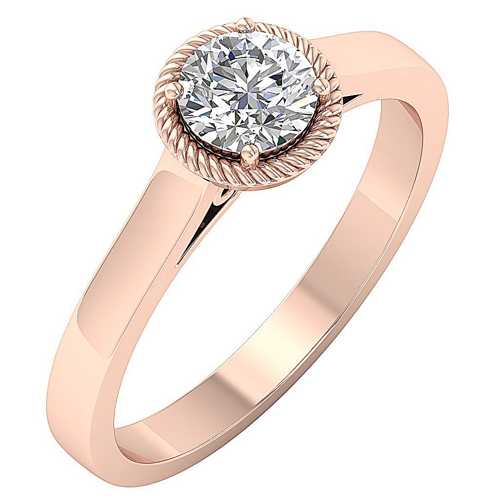 Natural Diamond Vintage Solitaire Engagement Ring SI1 G 0.85 Ct 14k White Gold Prong Set