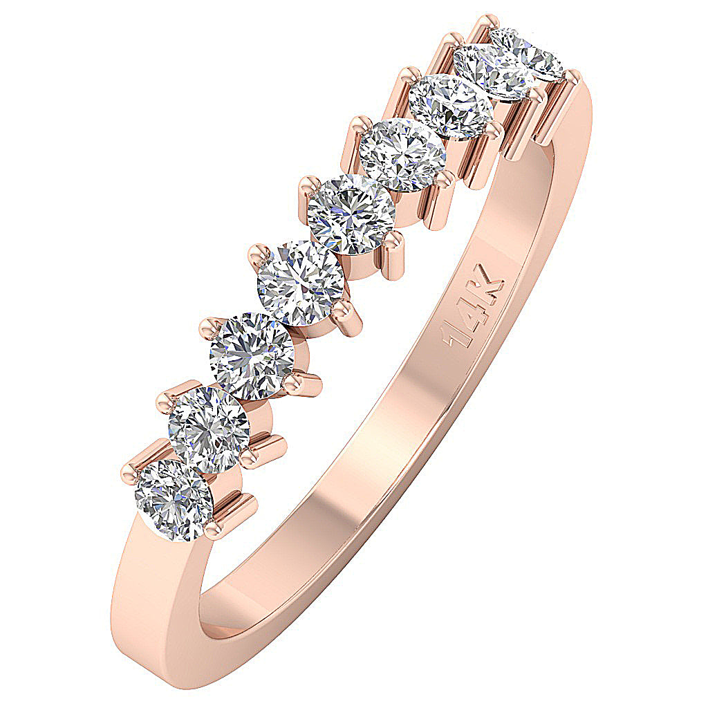 Wedding Ring Genuine Diamond I1 G 0.70 Ct 14K Solid Gold Prong Set