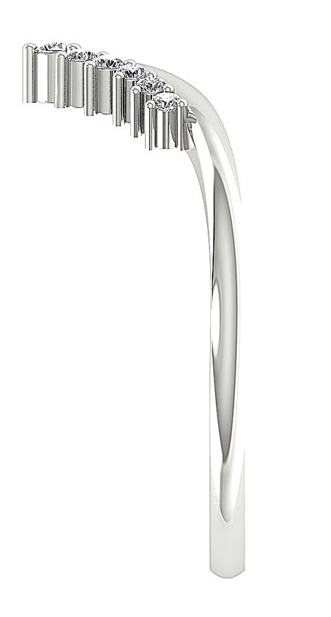 Natural Diamond Designer Engagement Ring SI1 G 0.15 Ct 14K White Gold Prong Set 9.35 MM