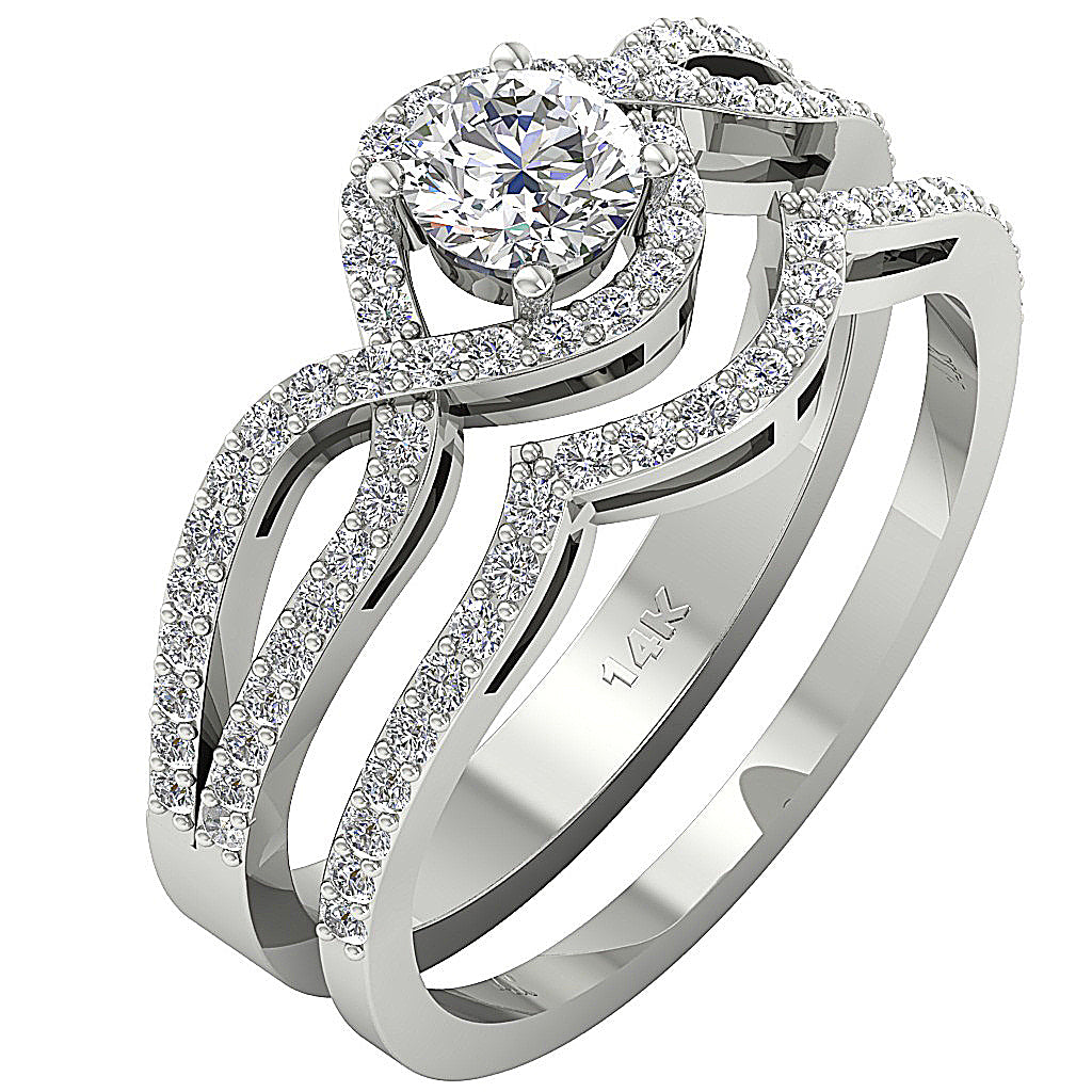 SideViewGenuineDiamondBridalRingSet