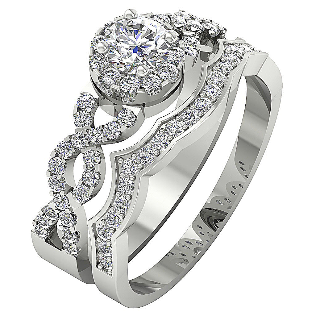 SideViewNaturalDiamondBridalRingSet