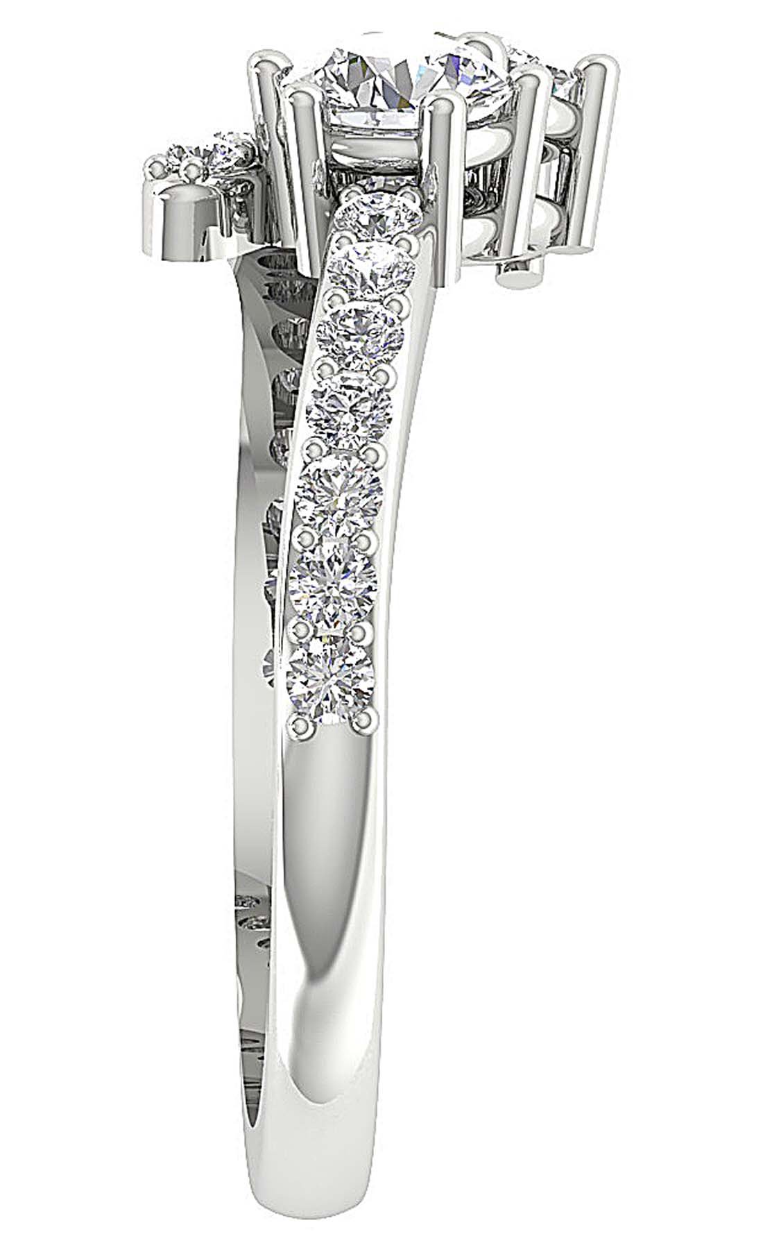 12.65 MM Two Stone Solitaire Anniversary Ring SI1 G 1.40 Ct Round Diamond 14k White Gold Prong Set