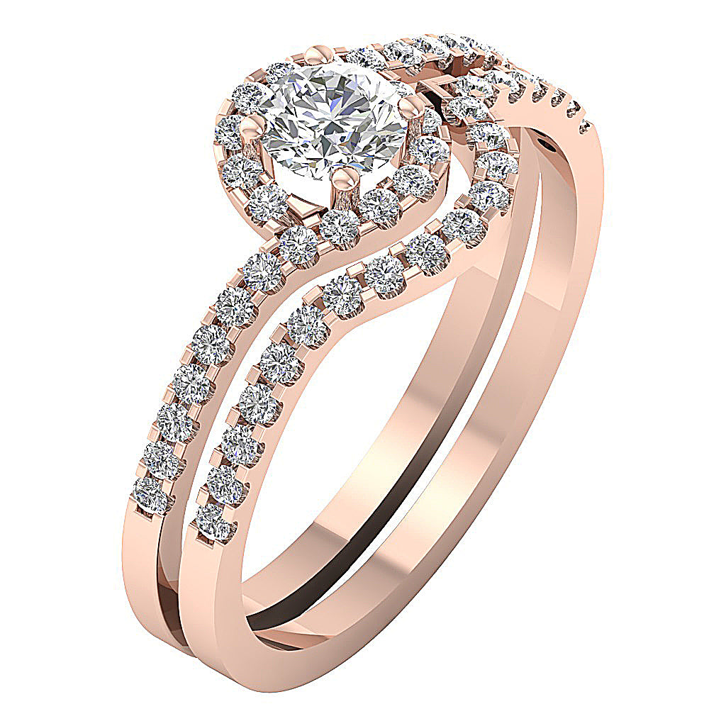 SideViewVintageStyleBridalWeddingRingSet