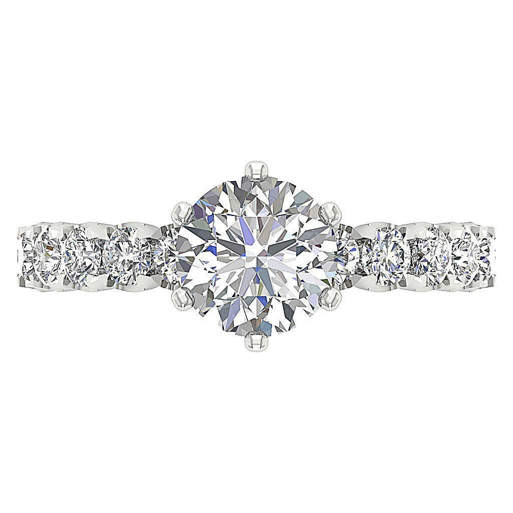 Accent Solitaire Wedding Natural Diamond Ring I1 G 2.50 Ct 14k White Yellow Rose Gold