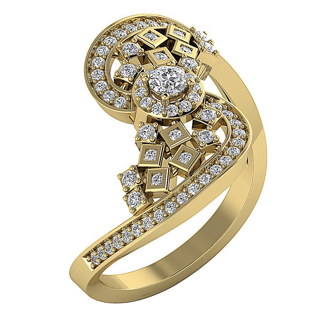 14k Solid Gold Accent Solitaire Halo Engagement Ring Natural Diamond I1 G 0.65 Ct Prong Bezel Set
