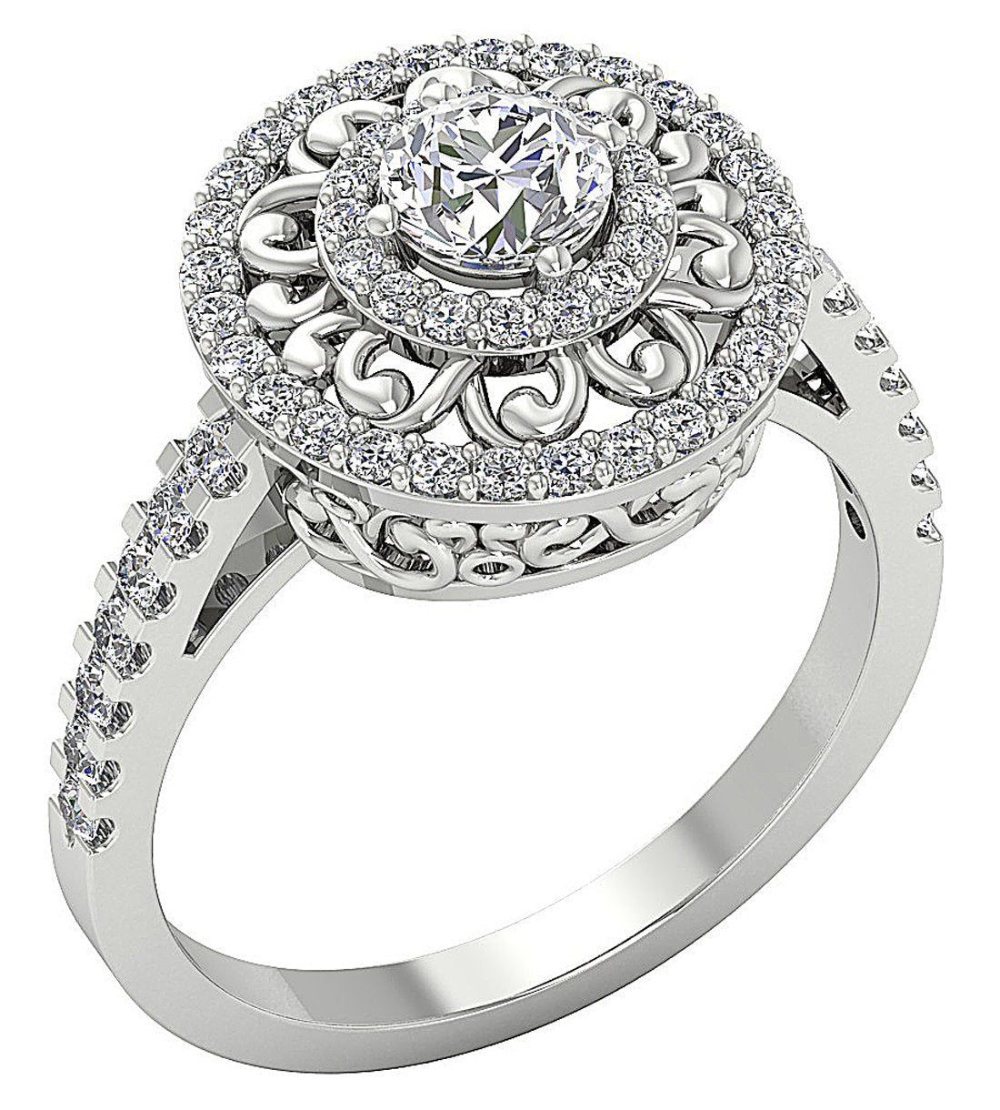 14k Rose Gold Vintage Solitaire Wedding Ring Genuine Diamond SI1 G 1.25 Carat Prong Set