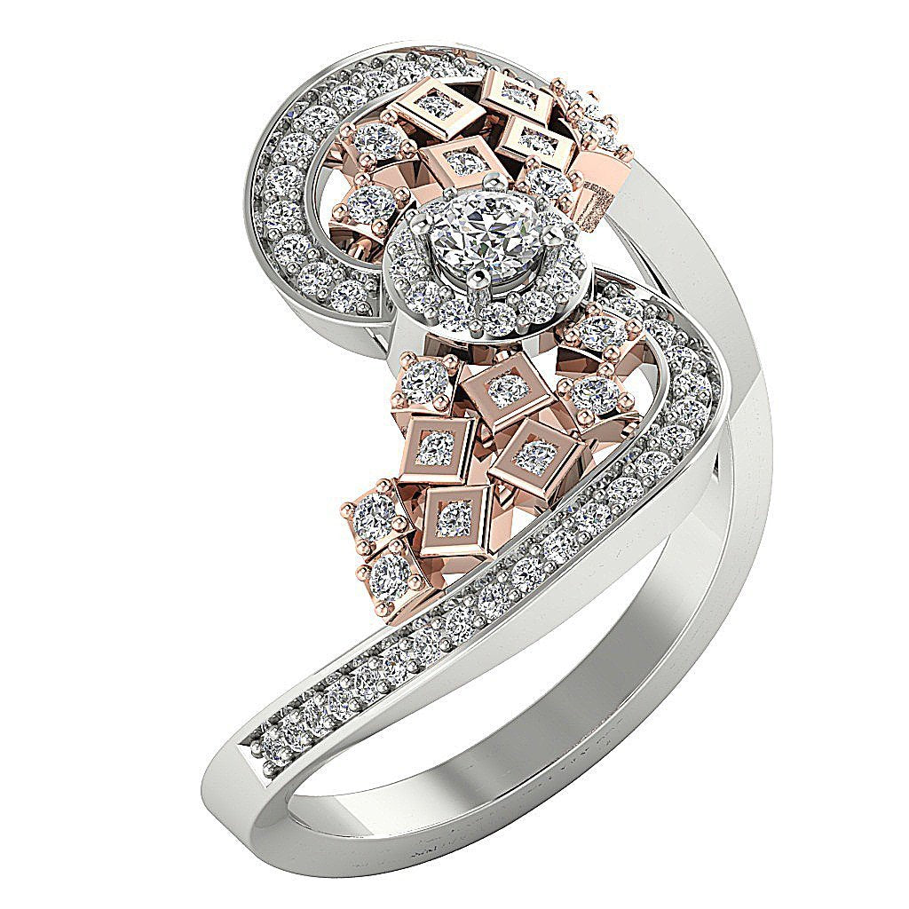 14k Solid Gold Accent Solitaire Halo Engagement Ring Natural Diamond I1 G 0.65 Ct Prong Bezel Set