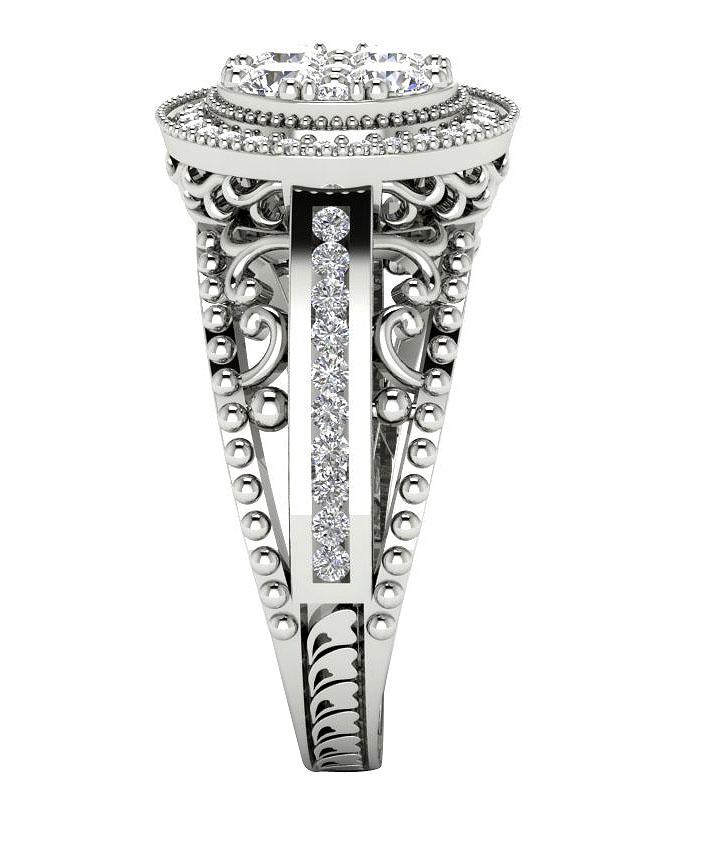 Designer Anniversary Ring Round Cut Natural Diamond 14K Gold I1 G 1.00 Carat