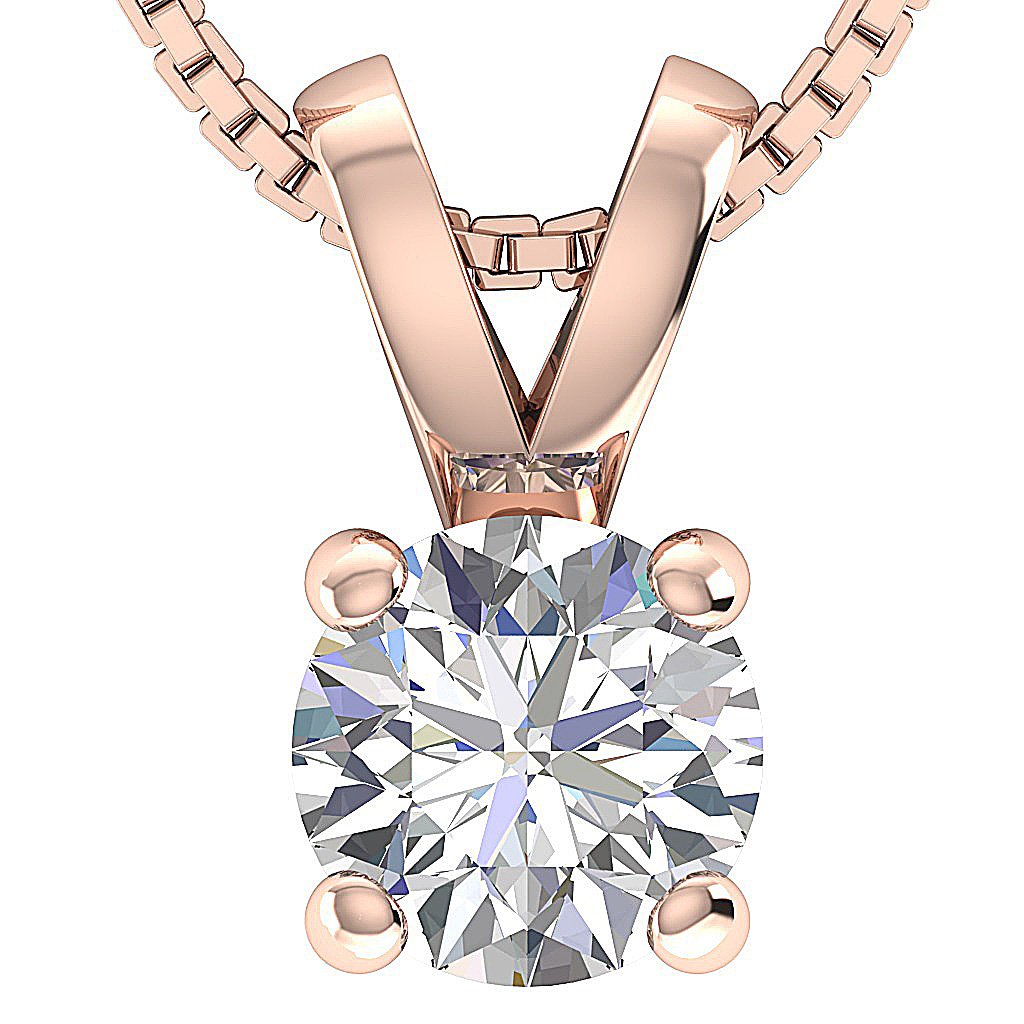 Certified Lab Created Round Diamond Solitaire Necklace