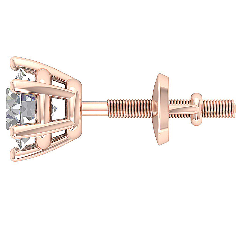 14KRoseGoldSinglePeicesSolitaireStud