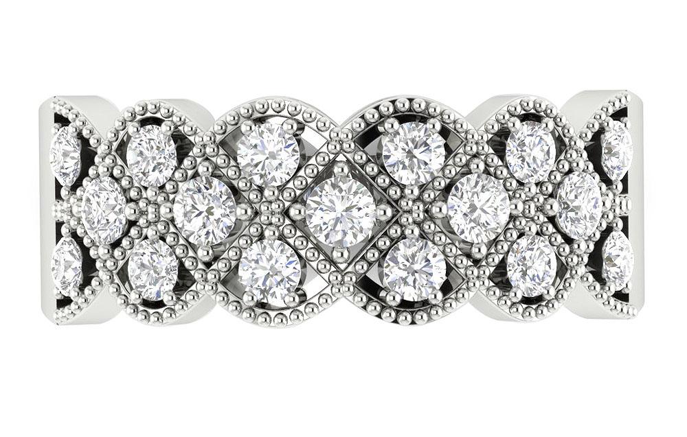 Rose Gold Fashion Round Diamond Ring Prong Set SI1 G 0.70 Ct 7.80 MM