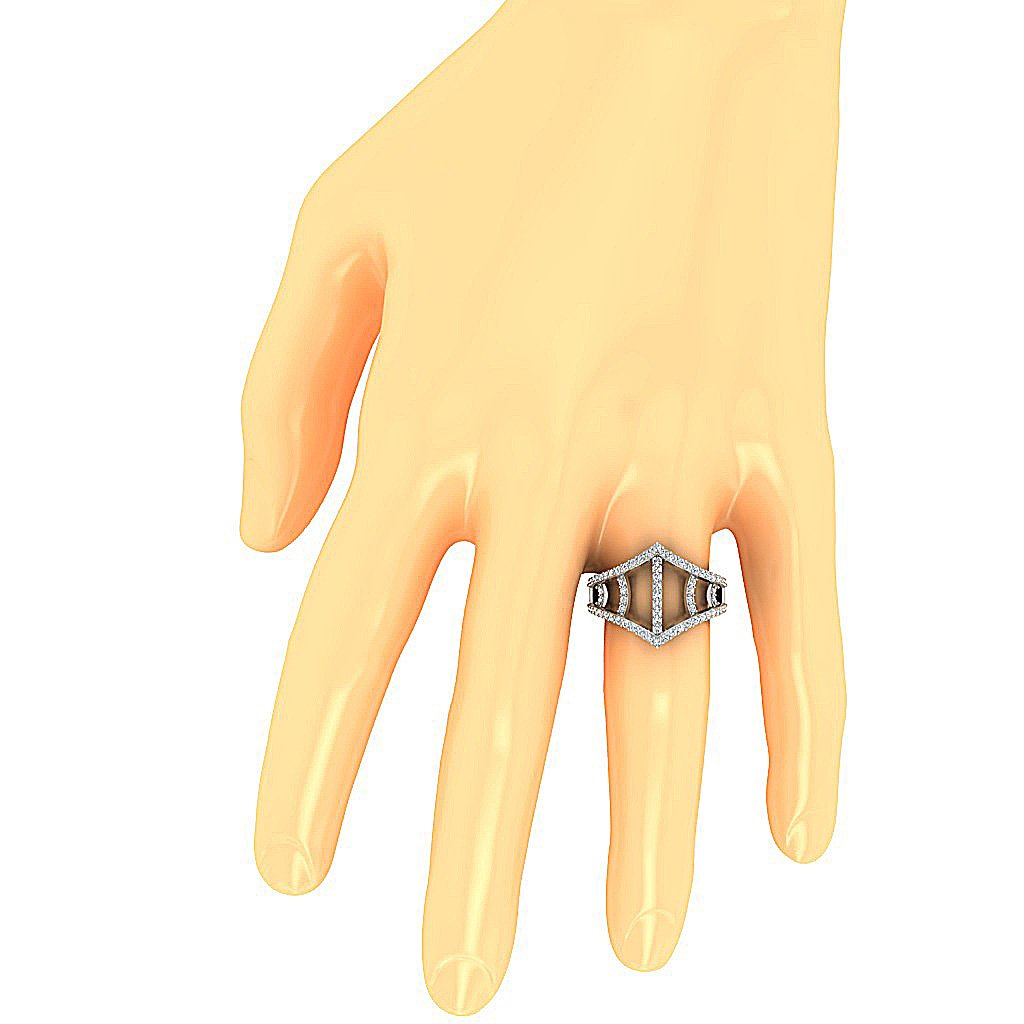 Prong Set 14K White Gold Designer Fashion Engagement Ring Natural Diamond I1 G 0.70 Ct