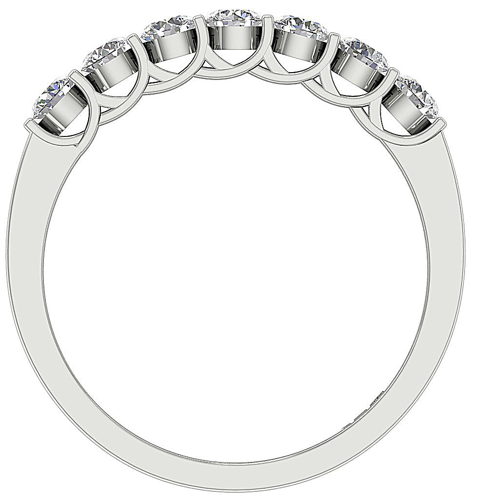 14k Yellow Gold Anniversary Ring Round Diamond I1 G 0.85 Ct Bar Set