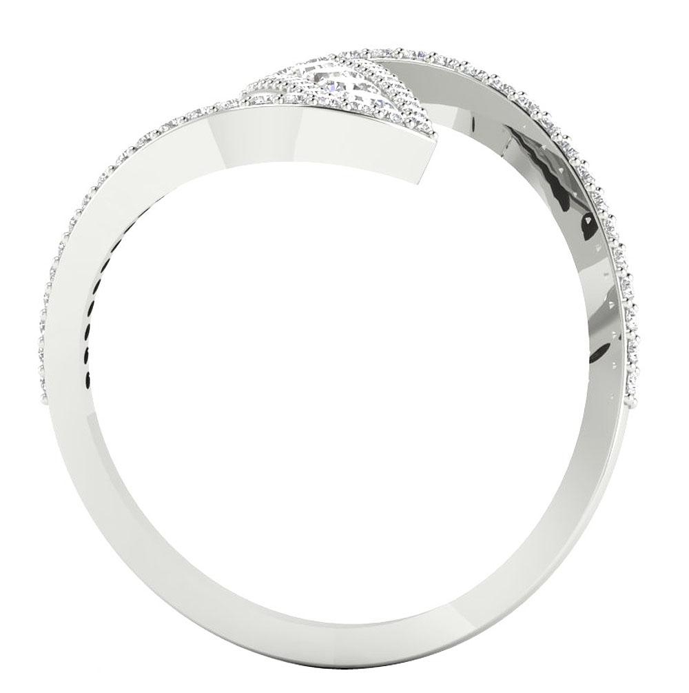 Engagement Fashion Diamond Ring Prong & Channel Set SI1 G 0.80 Ct 14.85 MM