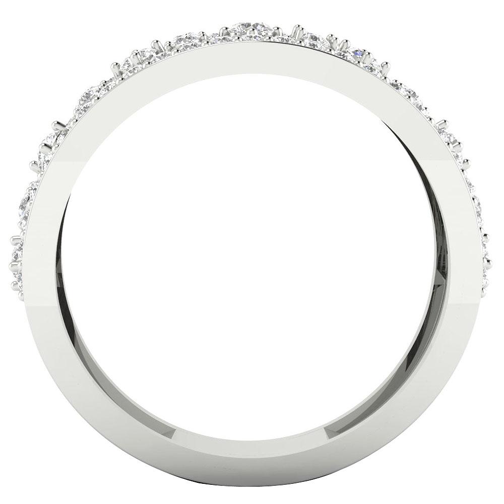 Natural Diamond Designer Engagement Ring SI1 G 0.75 Ct 14k Solid Gold Prong Set 6.35 MM