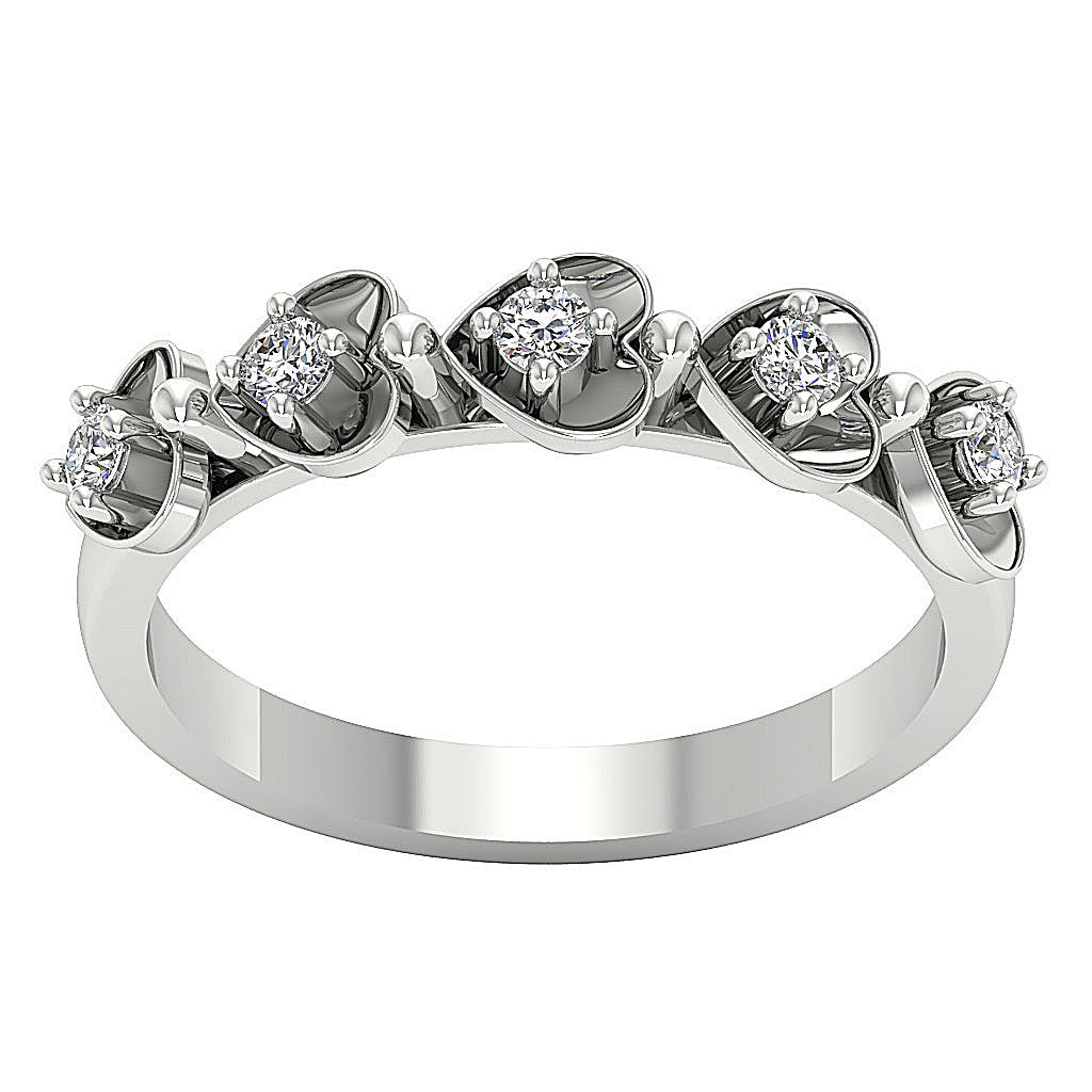 Genuine Round Diamond Designer Wedding Ring Natural Diamond Prong Set SI1 G 0.30 Ct 14K White Yellow Rose Gold 4.80MM