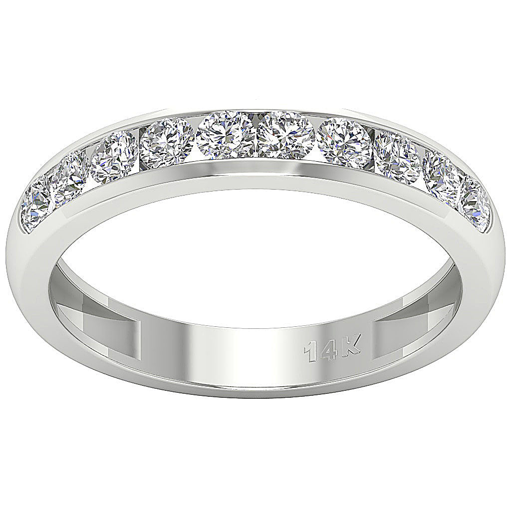 14K Rose Gold Anniversary Ring Round Diamond I1 G 1.00 Ct Channel Set