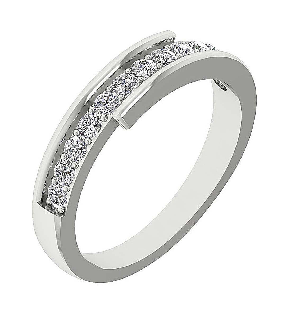 Genuine Diamond Prong Set 14K Gold Wedding Diamond Ring SI1 G 0.60 Ct 4.50 MM