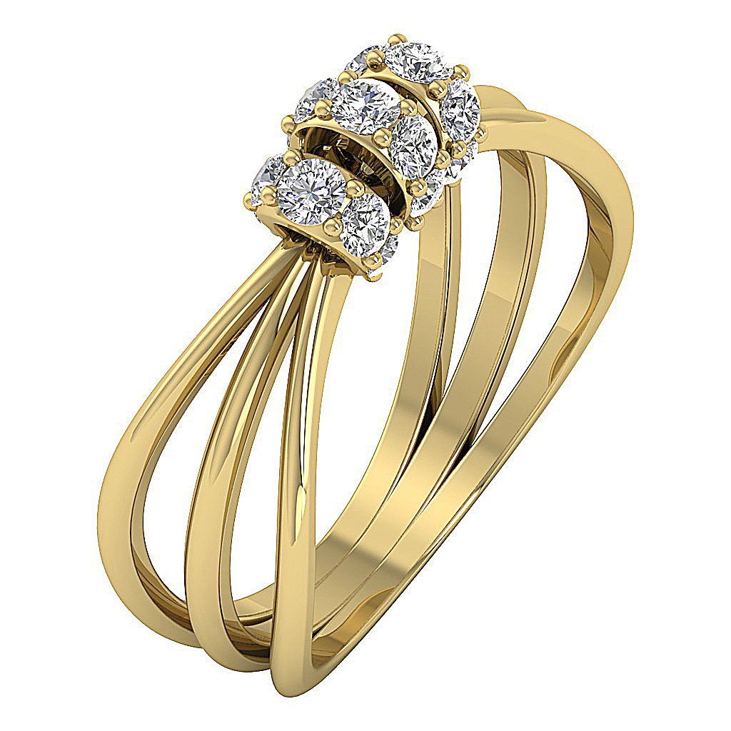 2Tone Engagement 14K Solid Gold Diamond Ring SI1 G 0.35 Ct 5.60 MM