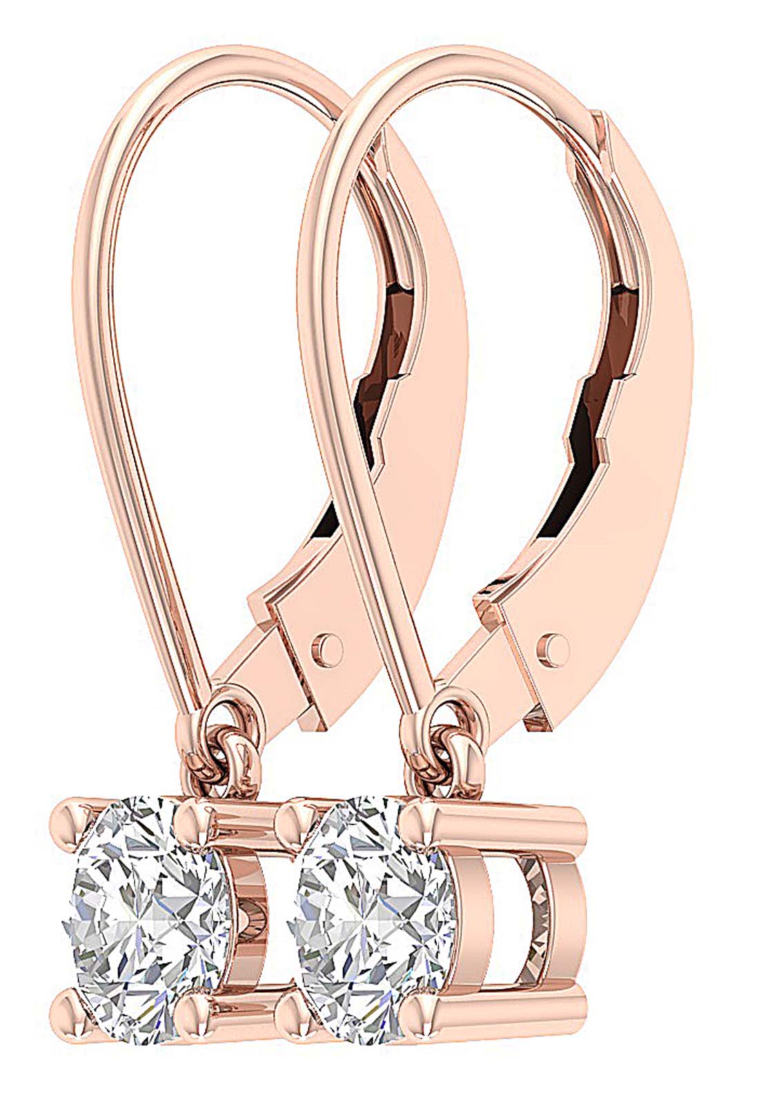 The Tucker 14K White Yellow Rose Gold Natural Diamond Solitaire Stud Earring 5.80 MM