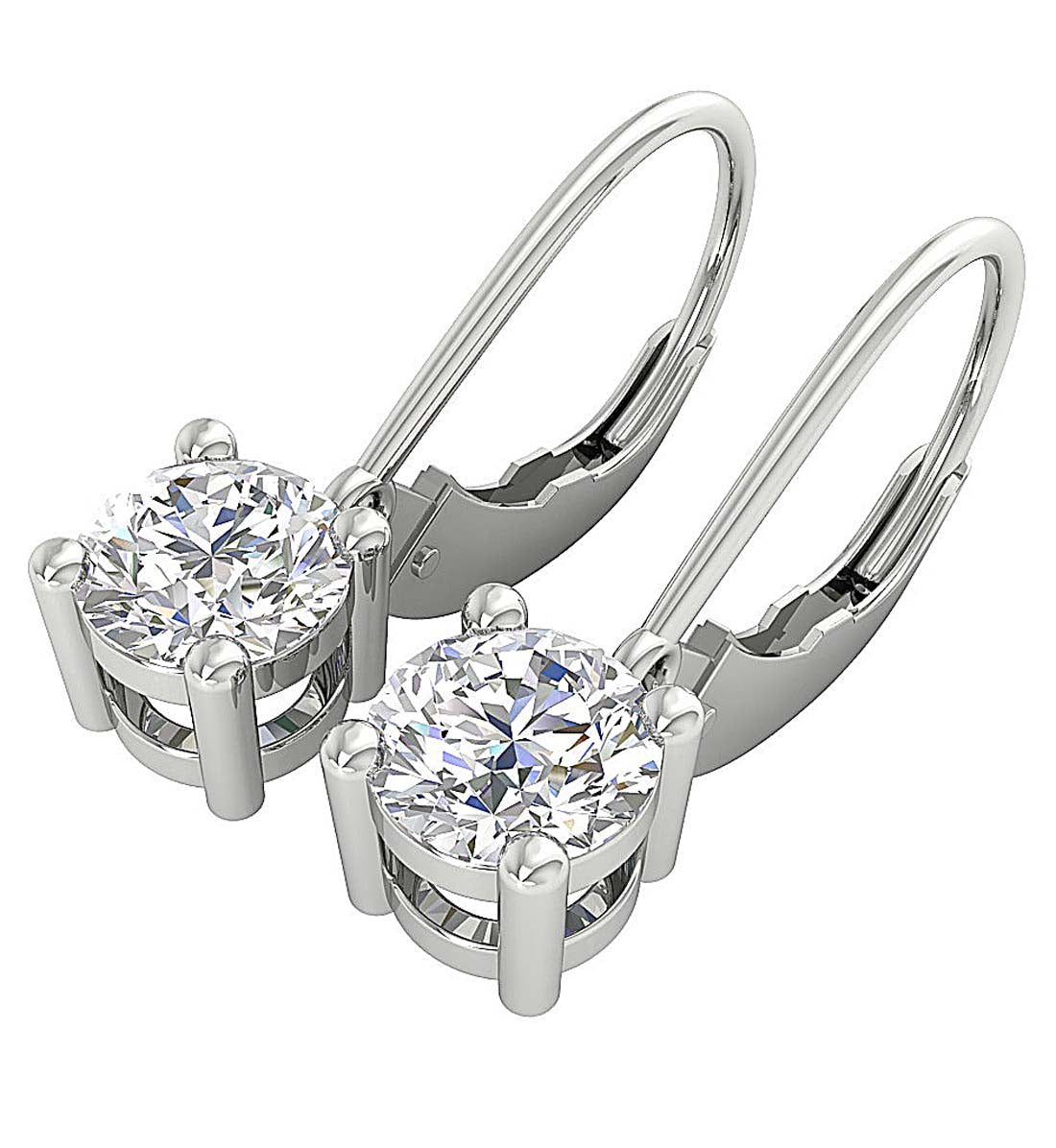 The Tucker 14K White Yellow Rose Gold Natural Diamond Solitaire Stud Earring 5.80 MM
