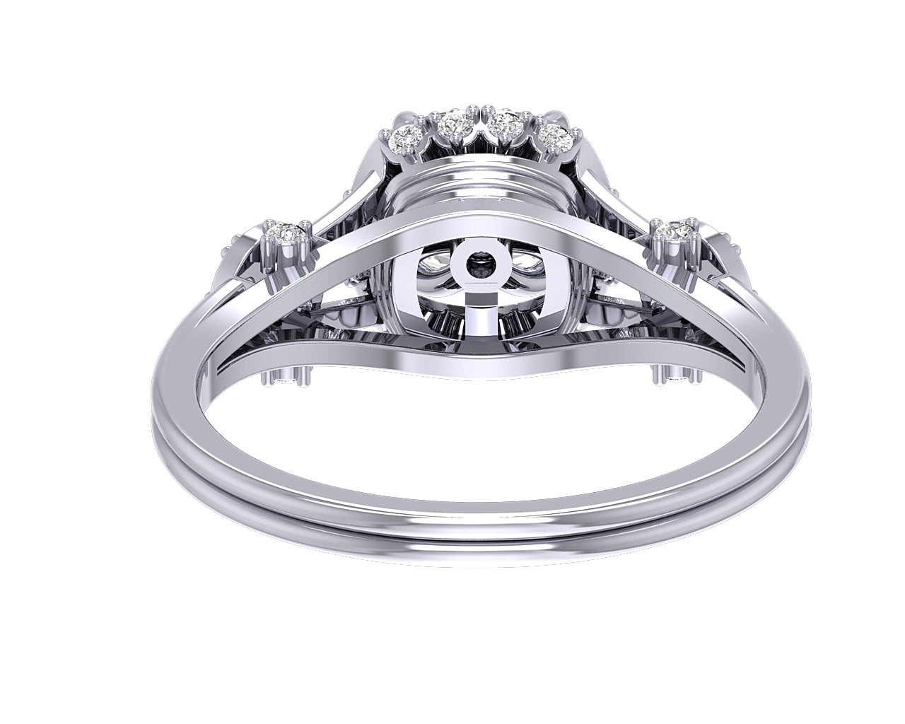 SI1 G 1.10 Carat Natural Diamond 14K White Yellow Rose Gold Designer Solitaire Cushion Halo Engagement Ring