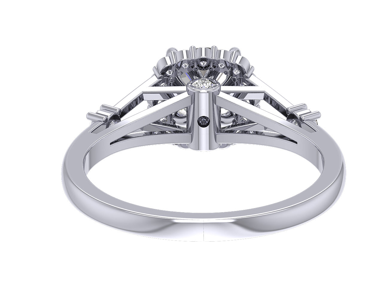 Designer Solitaire Halo Engagement Anniversary Ring SI1 G 1.00 Carat Round Cut Diamond 14K White Gold
