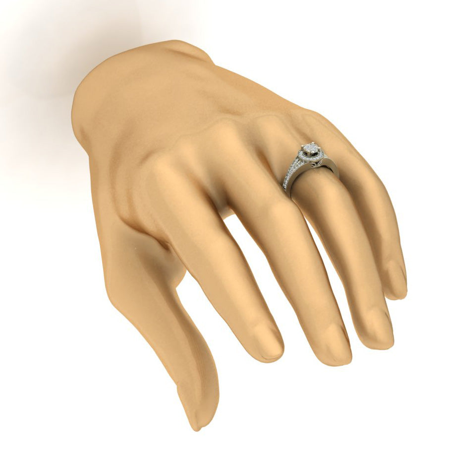 Natural Round Diamond Solitaire Engagement Ring I1 G 0.60 Carat 14K White Yellow Rose Gold