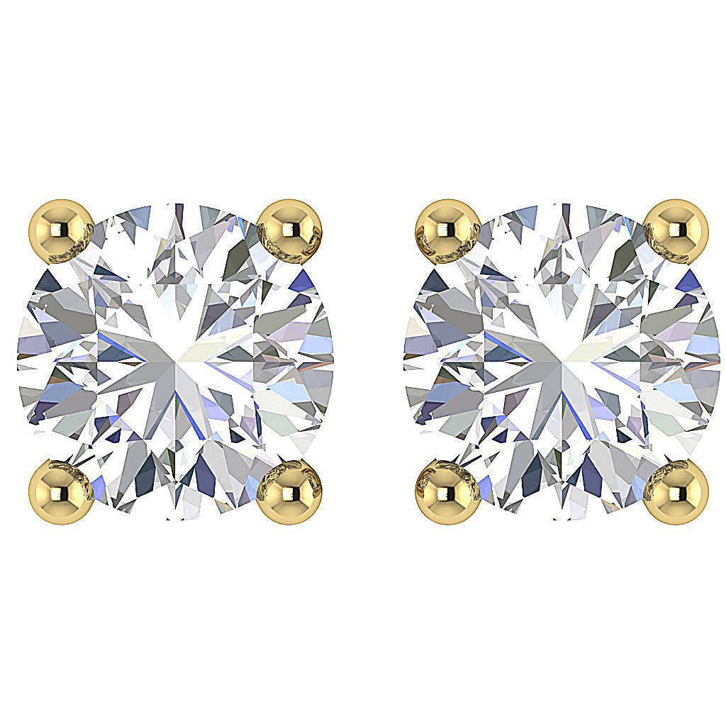 Solitaire Studs Earrings SI1 G 0.85 Ct Natural Diamond 14k / 18k Solid Gold
