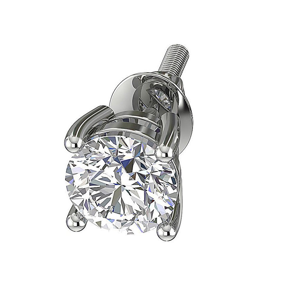 14k/18k Solid Gold Solitaire Studs Earrings VS1 E 0.45 Ct Genuine Diamond