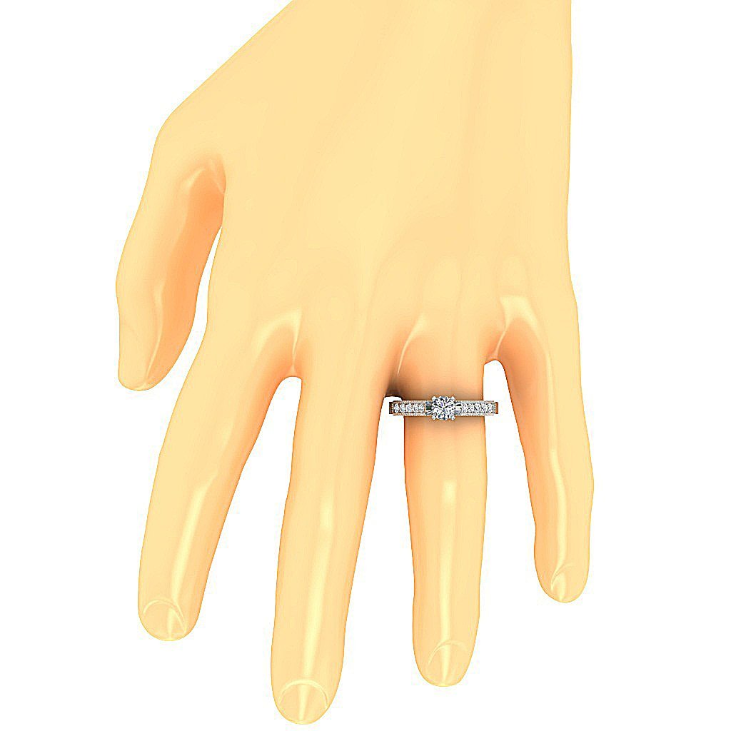 DesignerGenuineCutDiamondSolitaireRingOnFinger