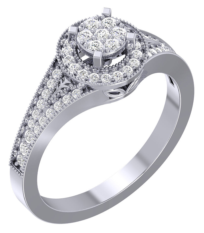 Natural Round Diamond Solitaire Engagement Ring I1 G 0.60 Carat 14K White Yellow Rose Gold