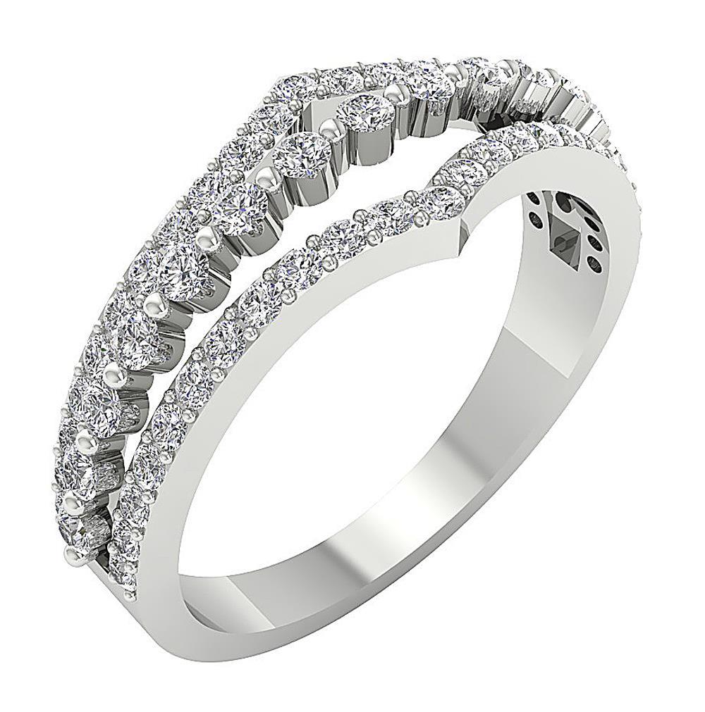 Split Shank Designer Anniversary Ring SI1 G 0.80 Ct Natural Diamond 14K Solid Gold