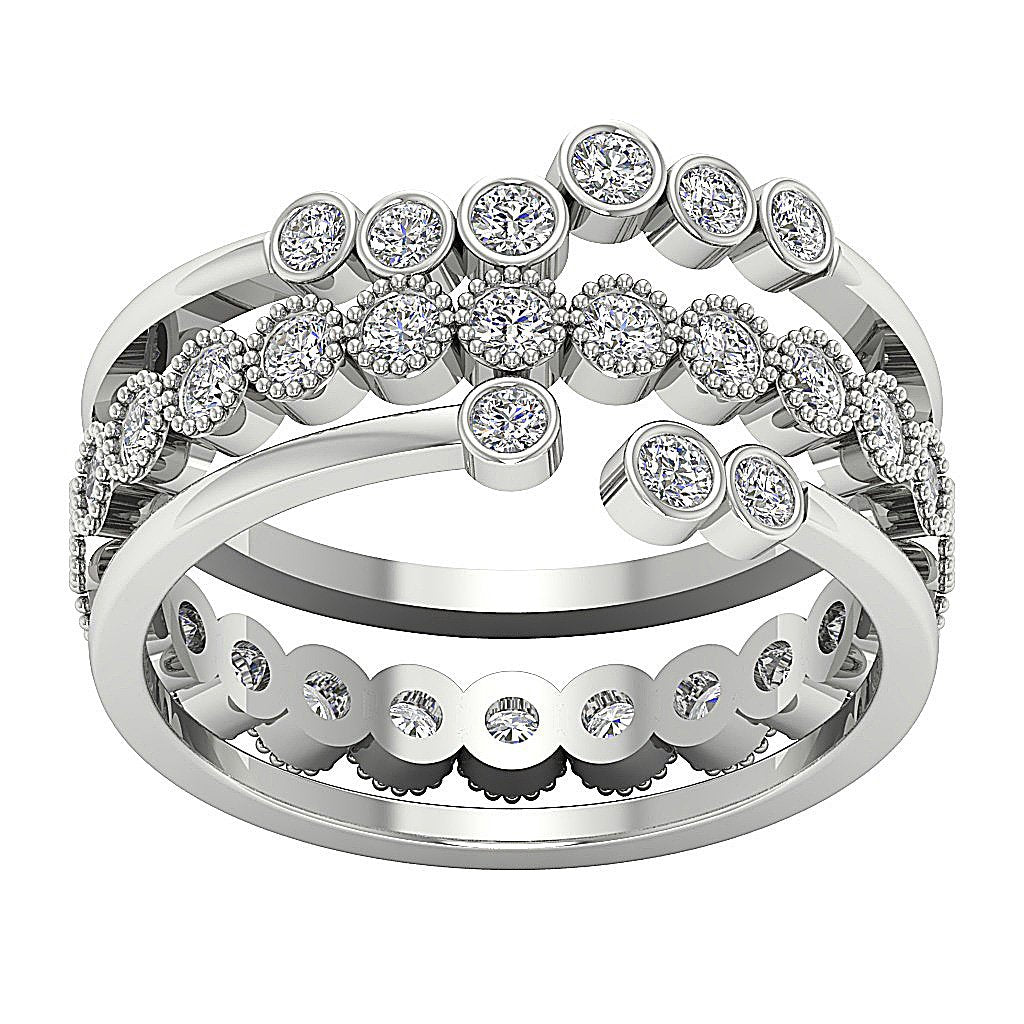 Engagement Ring Round Cut Diamond Bezel Set I1 G 1.20 Ct 14K Solid Gold 10.00MM