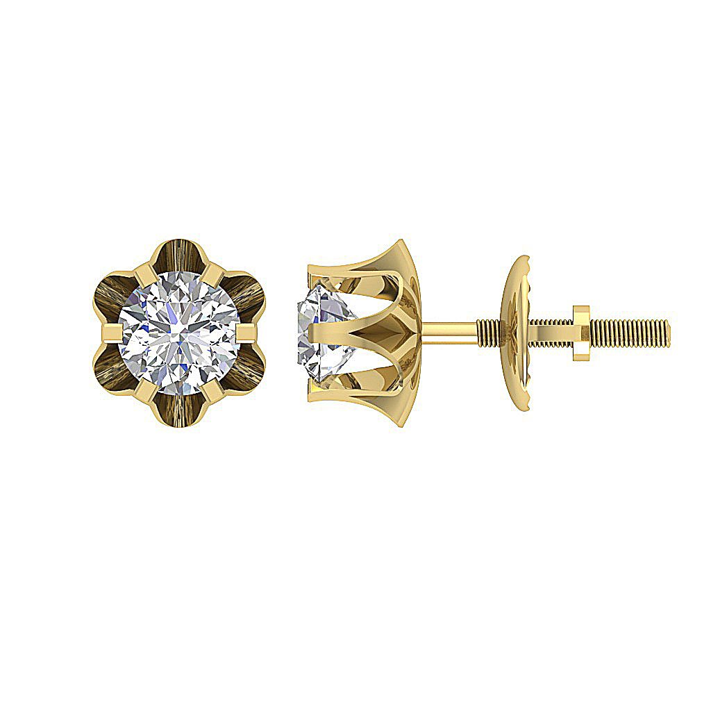 Natural Diamond Solitaire Studs Earring SI1/I1 G 0.30 Ct 14k/18k White Gold Prong Set