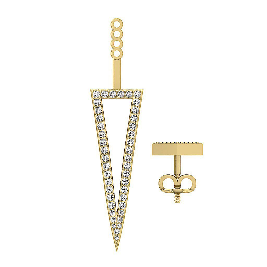 14k/18k Solid Gold Natural Diamonds I1 G 1.00 Ct Removable Jacket Studs Earrings Prong Set 9.00MM
