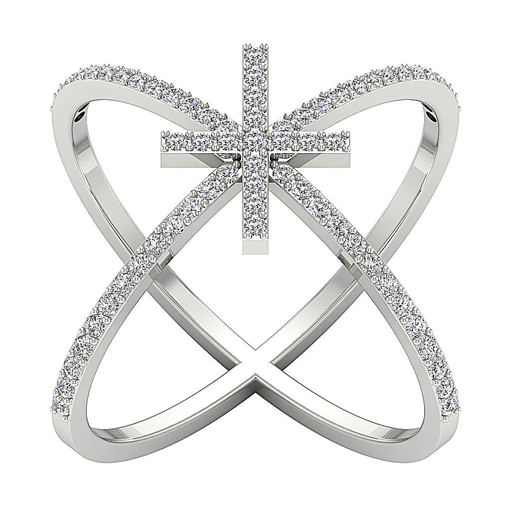 Prong Set Designer Anniversary Ring Round Diamond SI1 G 1.01 Ct 14k Yellow Gold 23.00 MM
