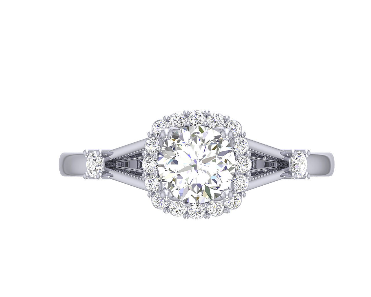 Designer Solitaire Halo Engagement Anniversary Ring SI1 G 1.00 Carat Round Cut Diamond 14K White Gold