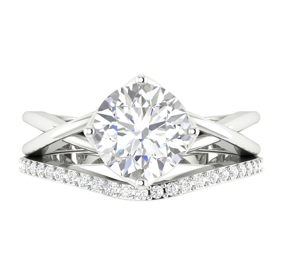 Matching Engagement Ring And Wedding Band Sets I1 G 1.30 Ct Natural Diamond 14K Gold