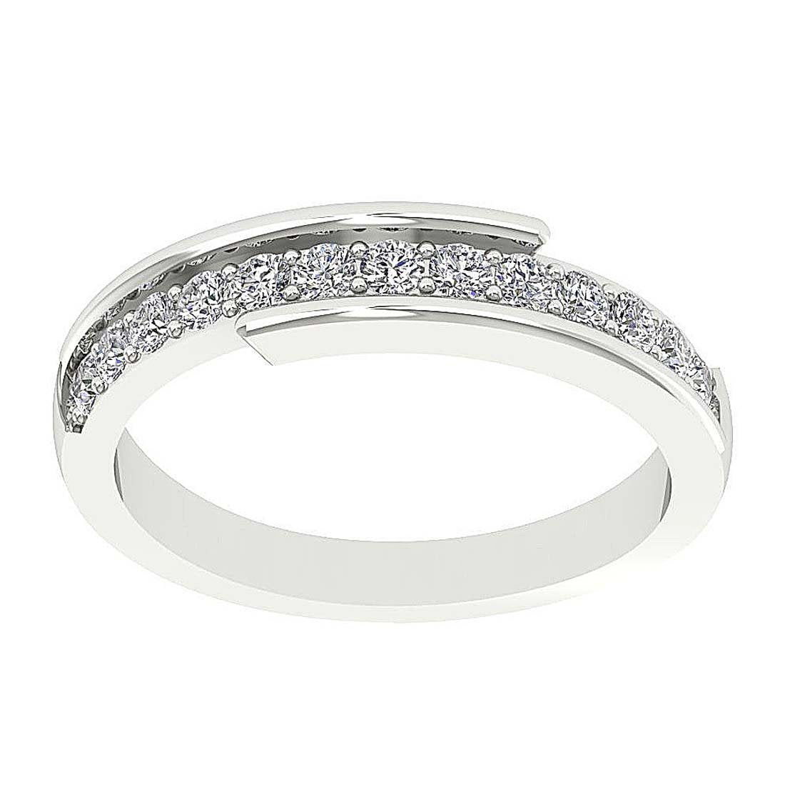 Genuine Diamond Prong Set 14K Gold Wedding Diamond Ring SI1 G 0.60 Ct 4.50 MM