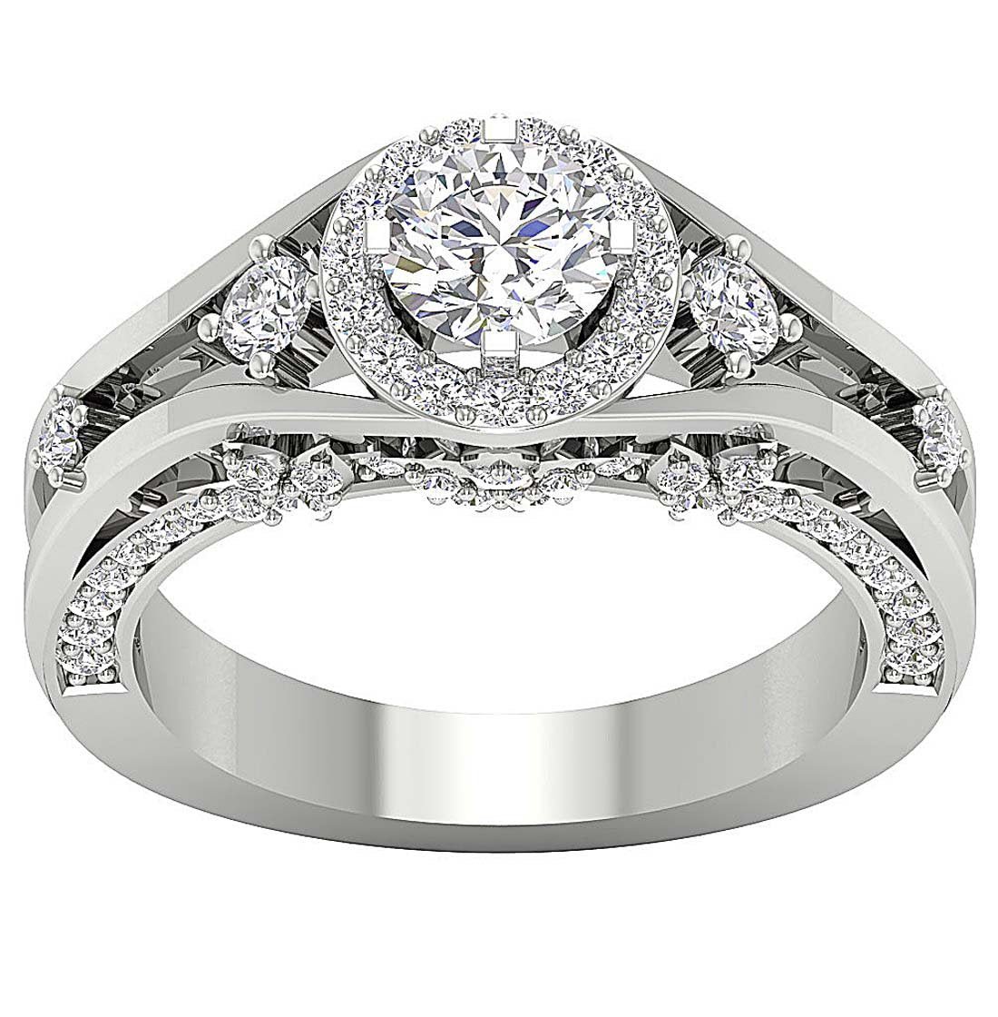 Fashion Genuine Natural Diamond Ring SI1 G 2.00 Ct Prong Set Solid Gold 9.10MM