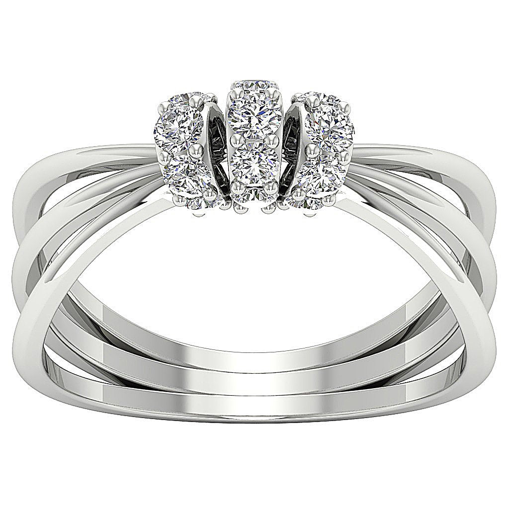 2Tone Engagement 14K Solid Gold Diamond Ring SI1 G 0.35 Ct 5.60 MM