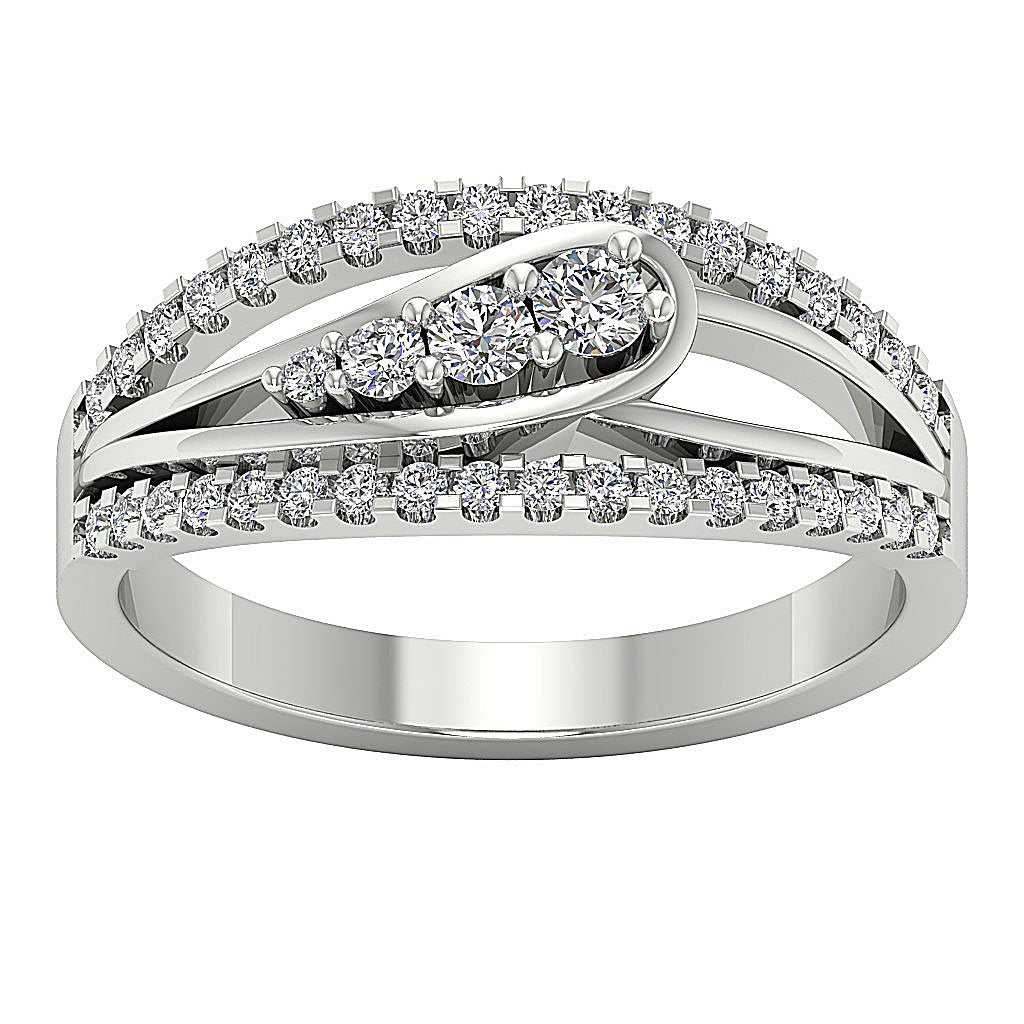 Genuine Round Cut Wedding Ring SI1 G 0.65 Ct 14K Solid Gold 8.35 MM