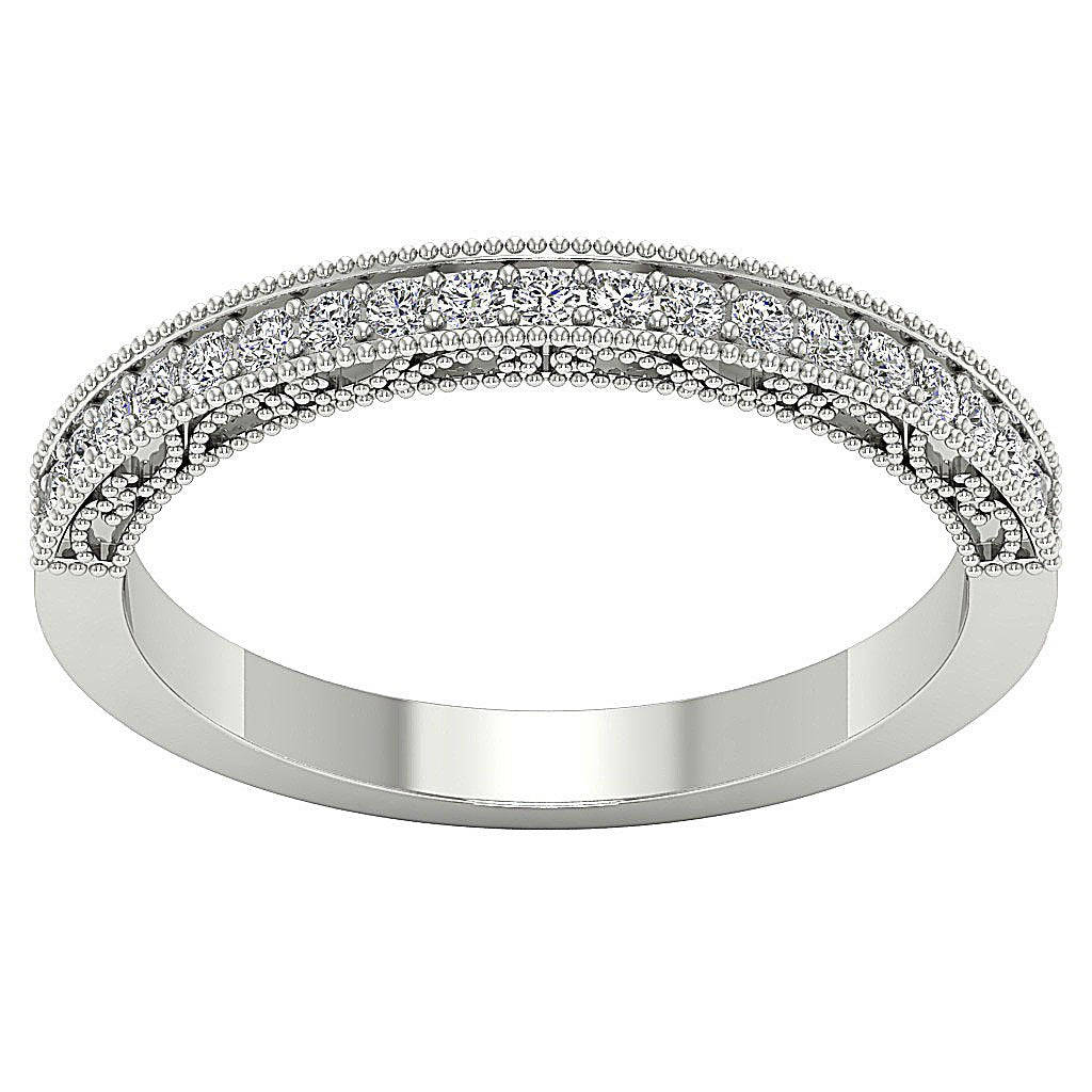 Engagement Natural Diamond Milgrain Prong Set Ring SI1 G 0.35 Ct 3.40 MM