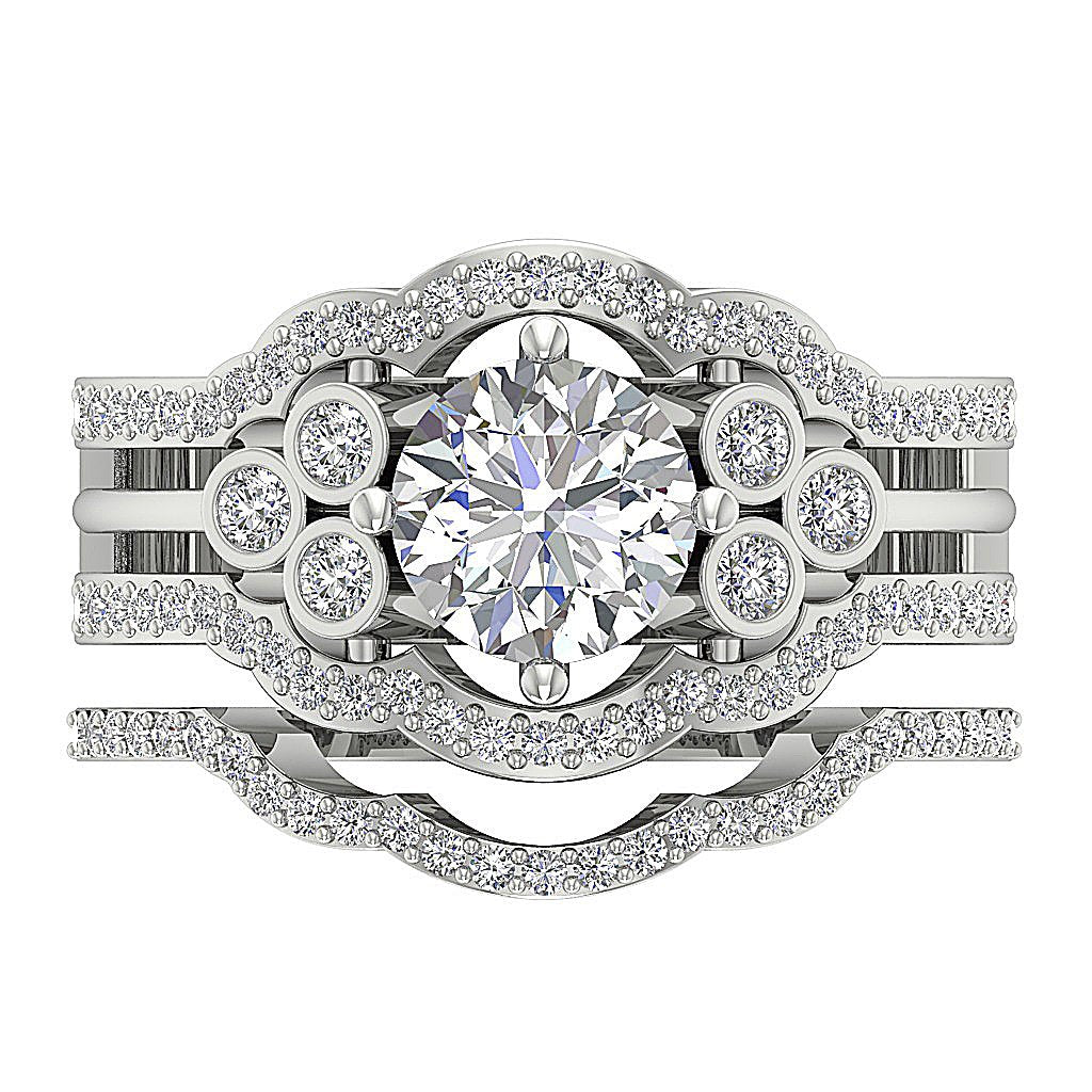 Diamond For Good Wedding Set Jewellery I1 G 2.40 Ct Round Diamond 14K Gold